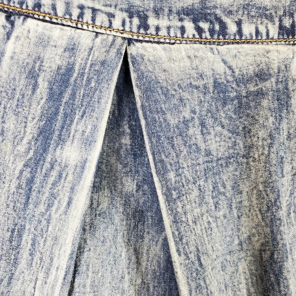 Vintage Denim A Line Skirt Stonewash  Pleats Embroidered Size Small Twee - Picture 4 of 11